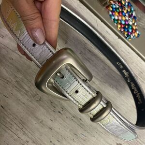 Vintage Sandy Duftler Designs Silver Pastels belt #9617